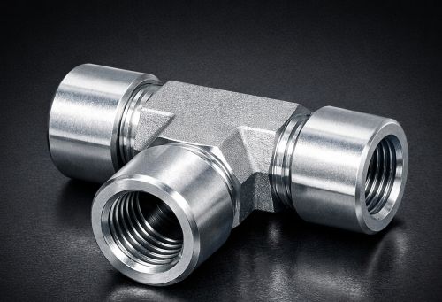 Equal_branch_tee_hydraulic_fitting