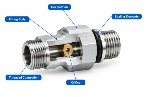 Main_Components_of_a_Hydraulic_Fitting_with_Orifice